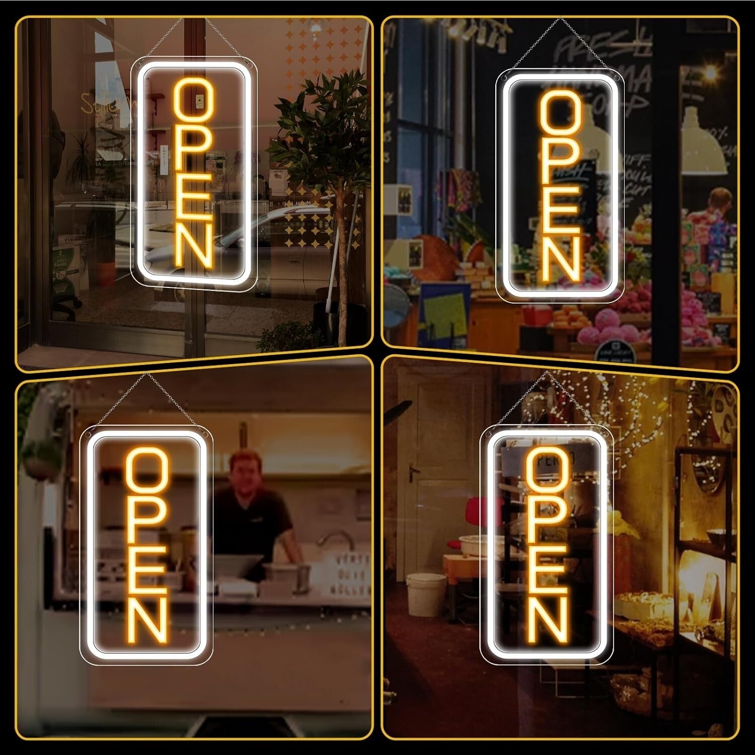 Attractive 16" x 9" LED Neon Open Sign with ON/OFF Switch for Stores