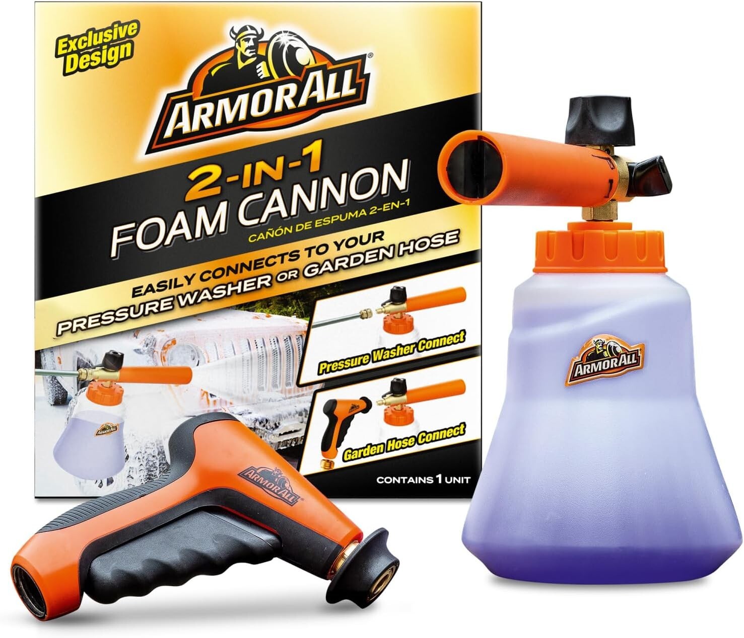 2-in-1 Foam Cannon Kit for Ultimate Car Cleaning - Hose & Washer Compatible