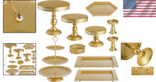 Load image into Gallery viewer, Versatile Gold Metal Dessert Towers - 10-In-1 Cake Stand Set for Celebrations