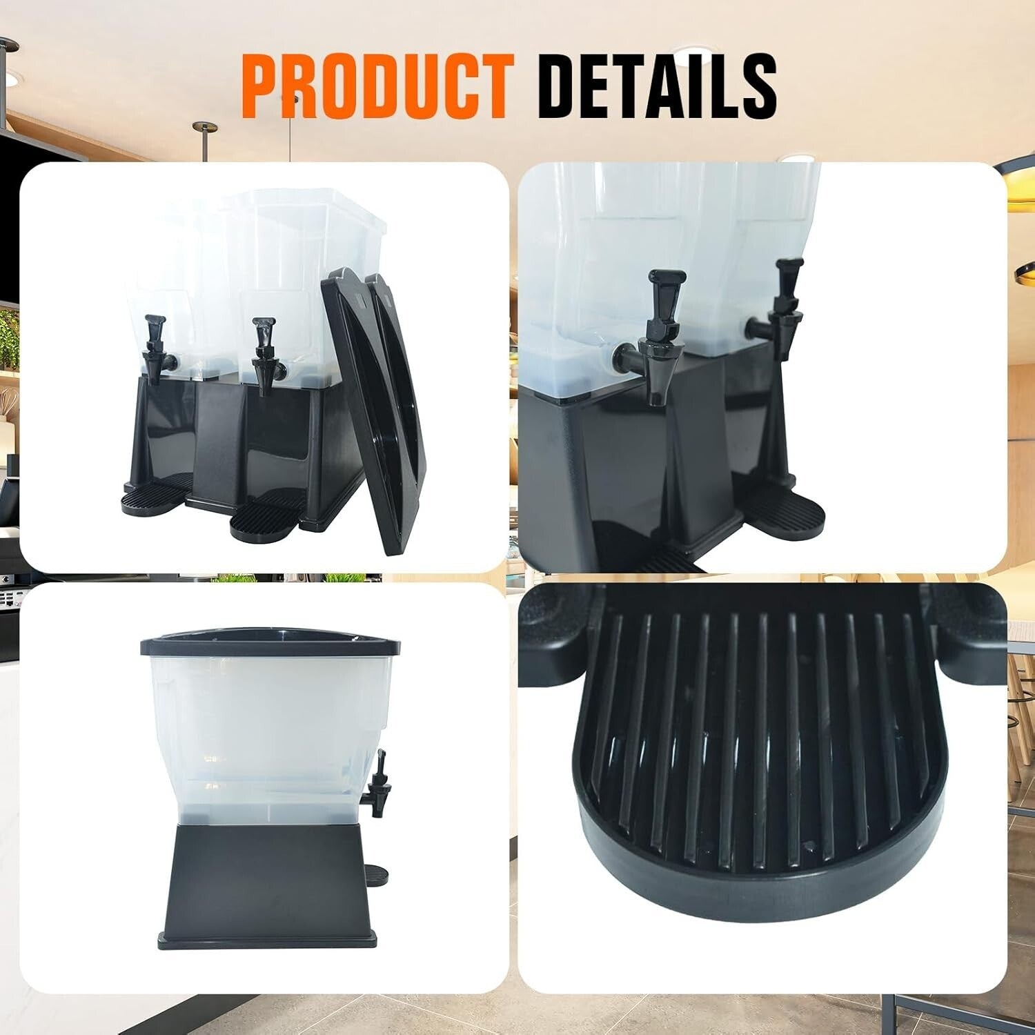 Commercial Juice Dispenser with 6 Gallon Capacity - Ideal for Buffets & Events