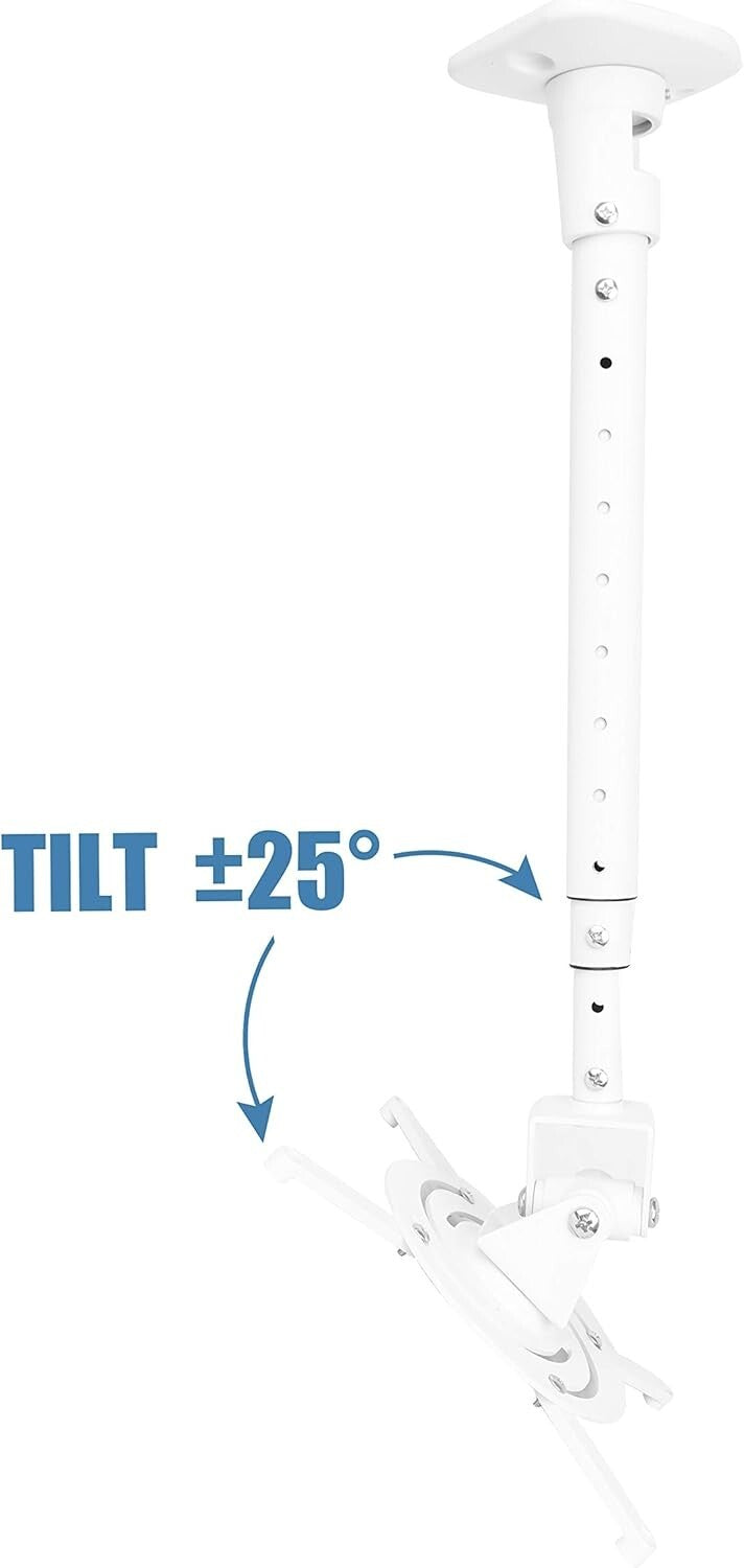 Full Motion Universal Ceiling Projector Mount - Adjustable Height & Extendable