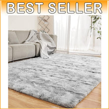 Load image into Gallery viewer, High Pile 8' X 10' Shag Area Rug in Light Grey - Stylish and Comfortable Decor