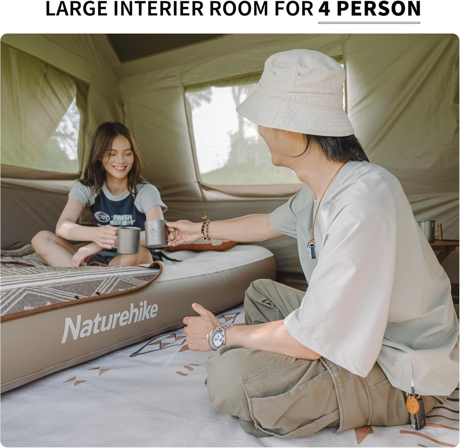 All-Season Instant Tent for 4 - Waterproof & UV Protection for Family Adventures