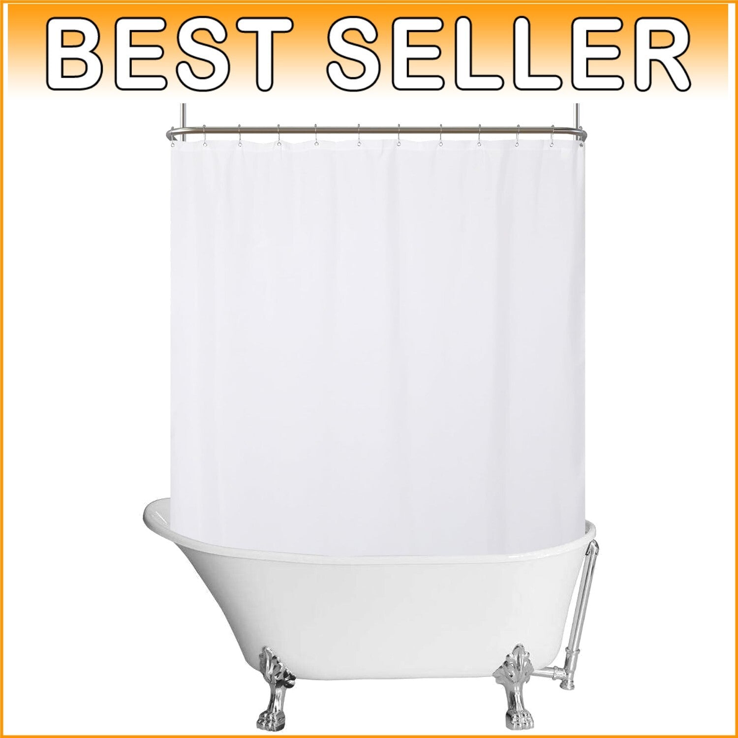 Breathable Fabric Shower Curtain - Waterproof, Stylish & Machine Washable