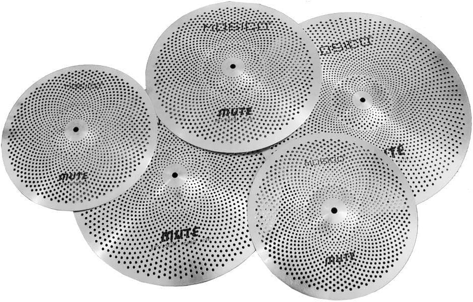 5-Piece Low Volume Cymbal Set: Perfect 14" Hi-Hats & 20" Ride - Quiet Practice