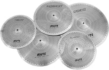 Load image into Gallery viewer, 5-Piece Low Volume Cymbal Set: Perfect 14" Hi-Hats &amp; 20" Ride - Quiet Practice