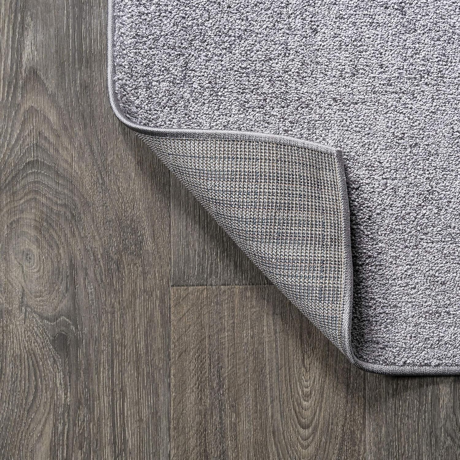 Modern Solid Grey Indoor Area Rug 4' x 6' - Low Pile, Stain Resistant & Pet Safe