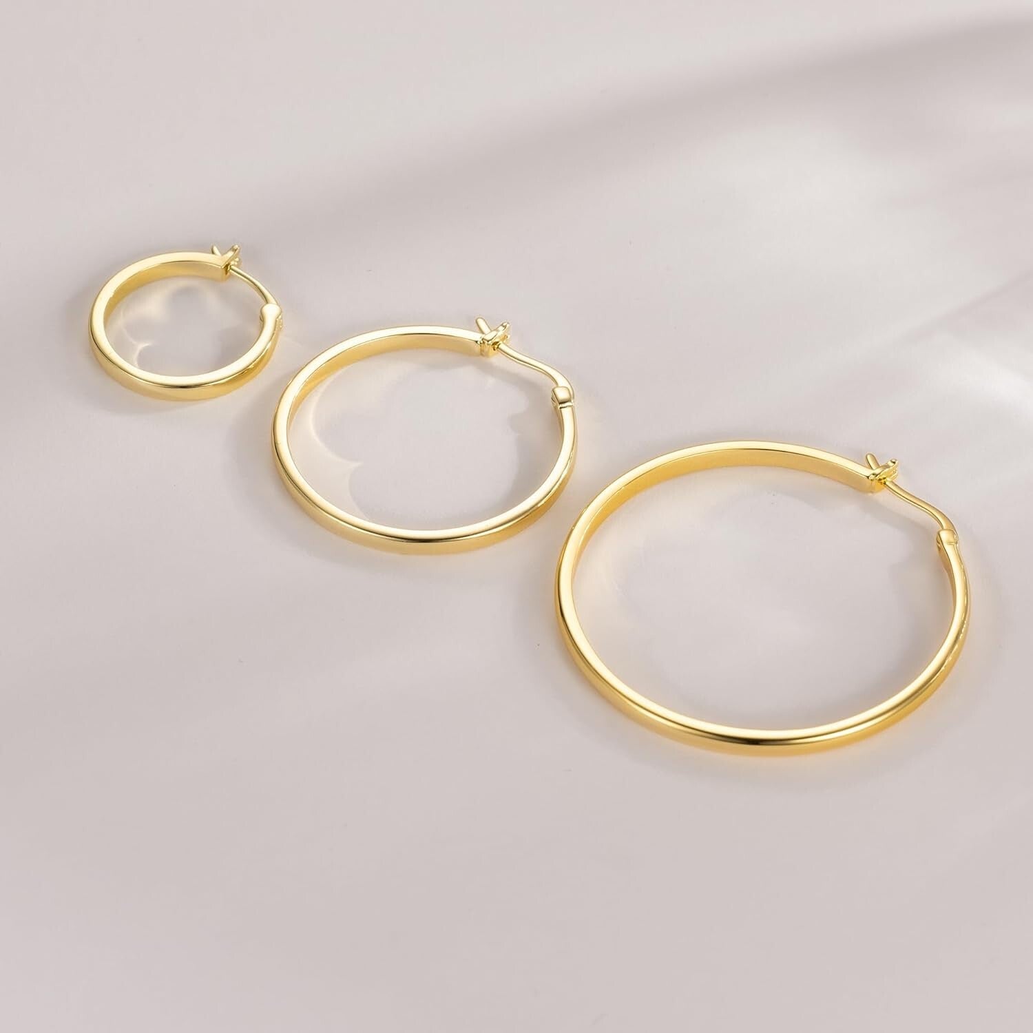 Timeless 14K Gold Hoop Earrings for Women - Secure Clasp and Gift-Ready Box