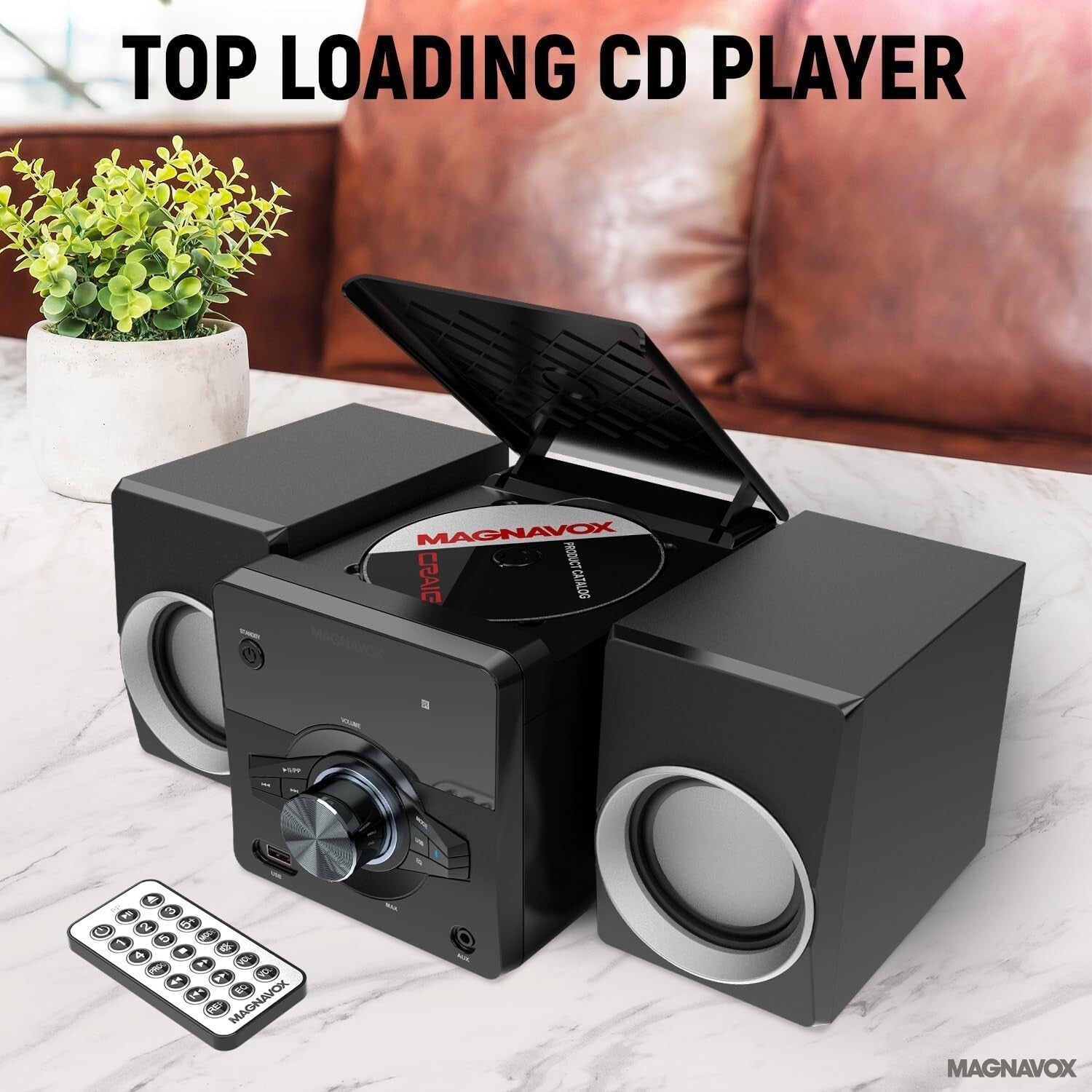 All-in-One Mini Bluetooth Audio System with CD Player, FM Radio & Remote Control