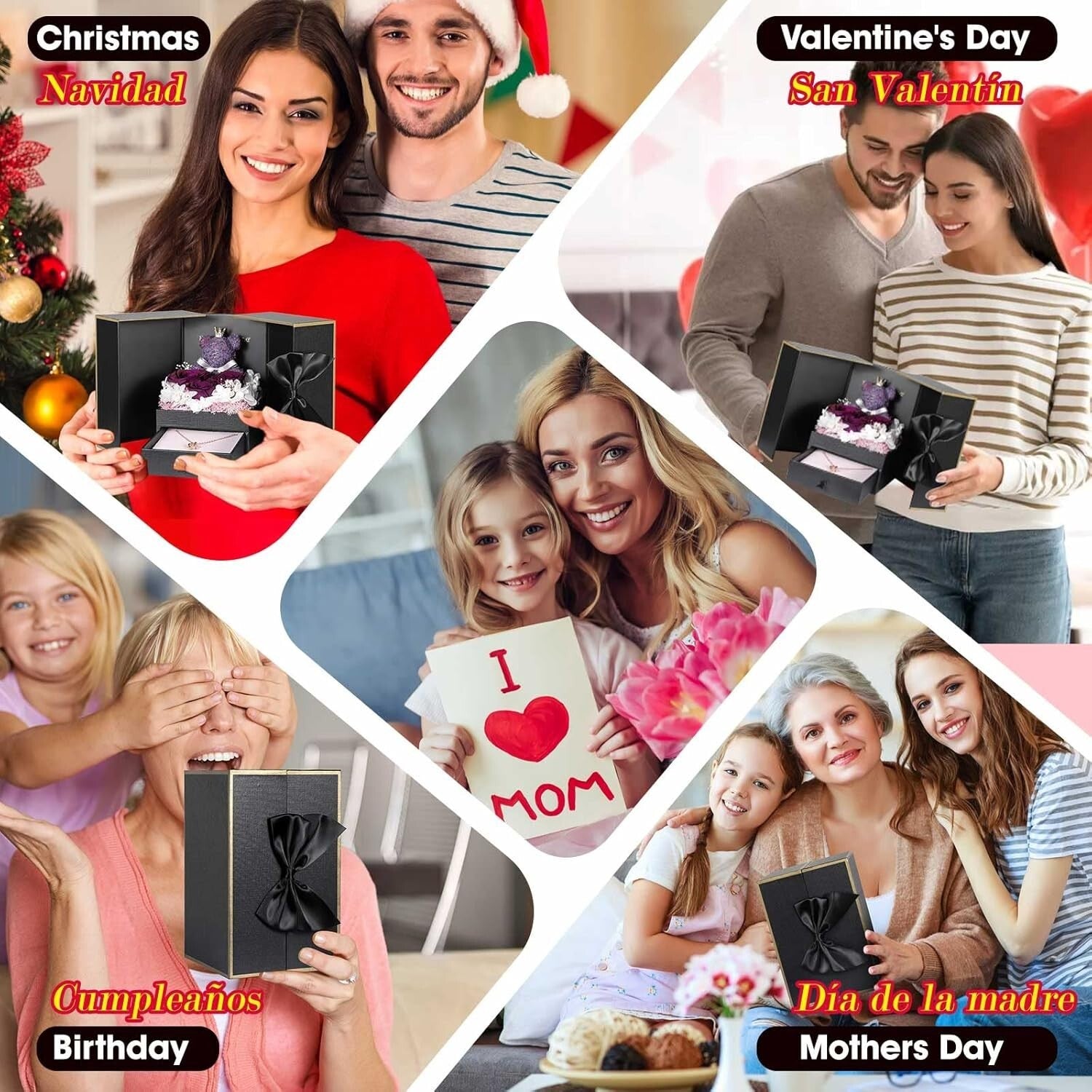 Charming Mother Gift Set: Eternal Roses & Adjustable I Love You Necklace