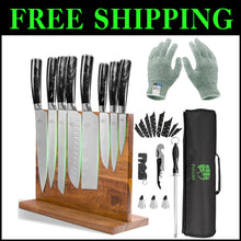 Load image into Gallery viewer, Professional 15-Piece Knife Collection with Magnetic Holder - Unmatched Quality