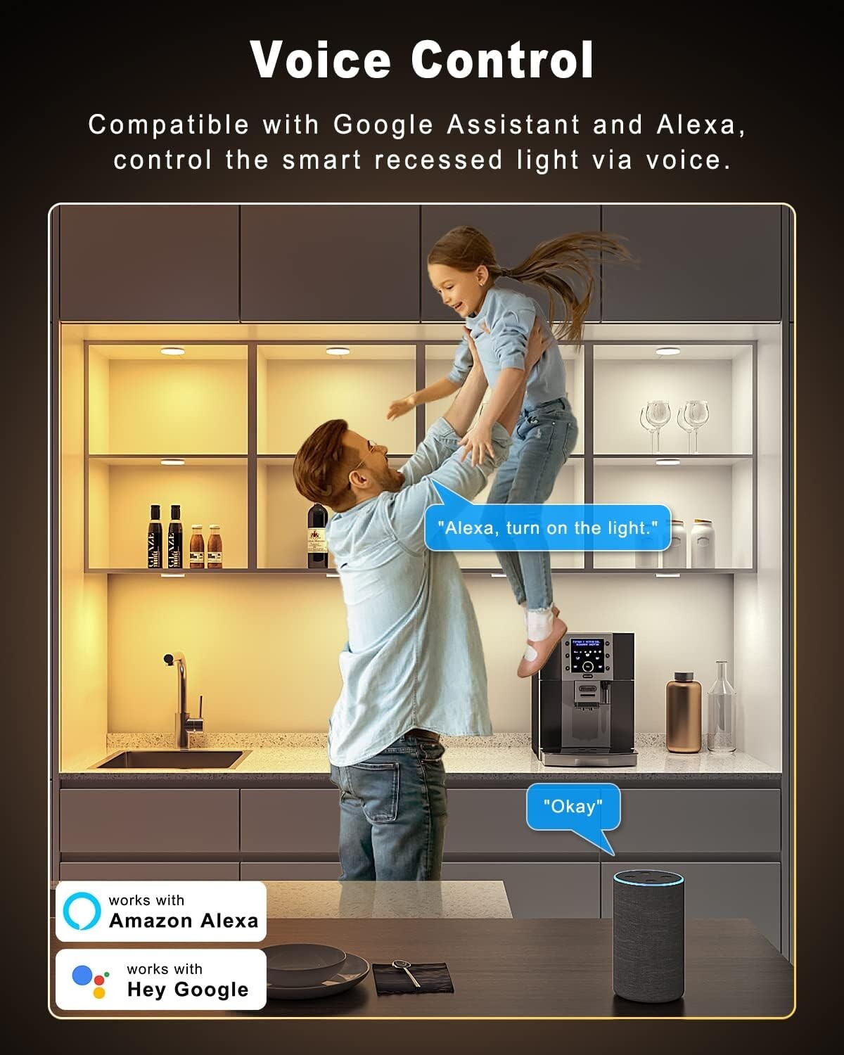 4-Pack Under Cabinet Smart Puck Lights - Adjustable Colors & Remote Control