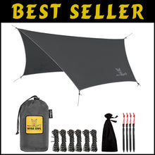 Load image into Gallery viewer, 11x9 ft Waterproof Camping Tarp with Guy Lines &amp; Carry Bag - Adventure Ready