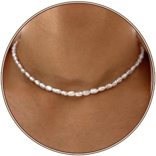Dainty Pearl Choker Necklace - 4MM/6MM/8MM Adjustable Elegant Jewelry for Women