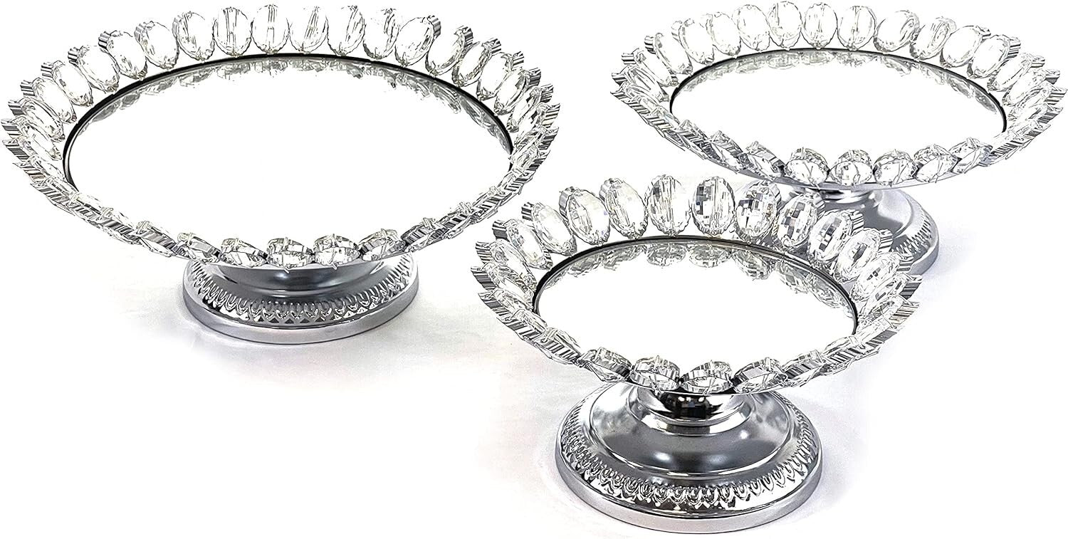 Multi-Purpose Silver Plated Cake Stand Set - Perfect for Weddings & Celebrations