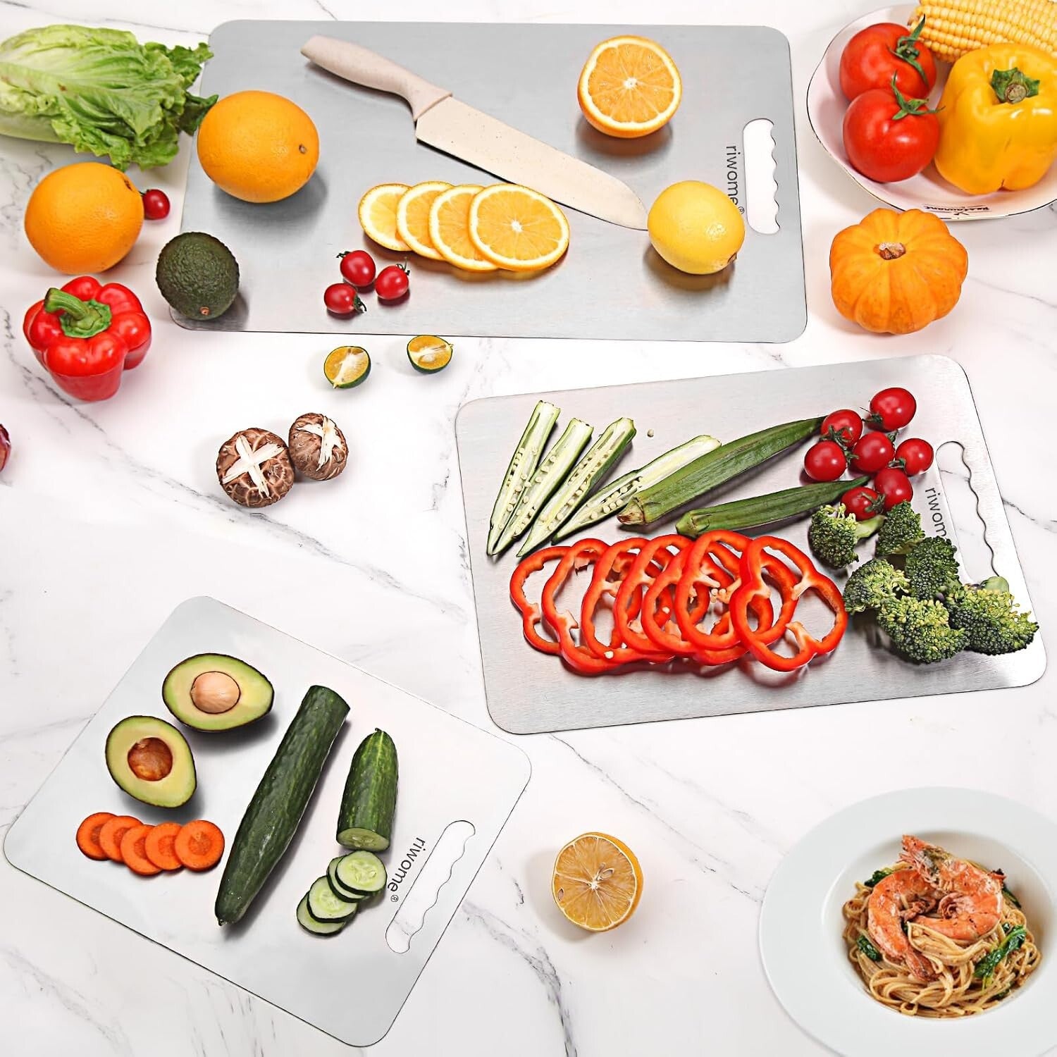 Long-Lasting Titanium Cutting Board - 18x12 Inches, Stain Resistant & Easy Clean