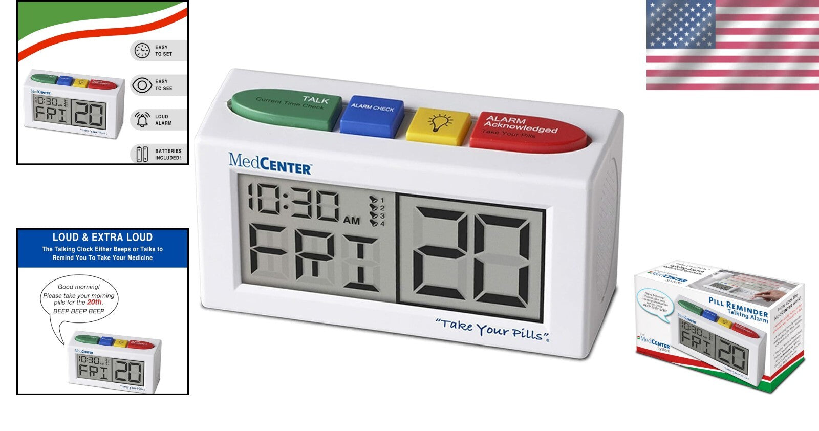 Durable Talking Alarm Clock - Medication & Time Reminder for Dementia Patients