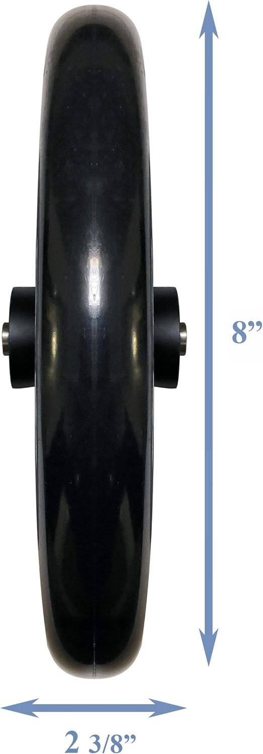 Durable 8-Inch Rubber Caster Wheel with 7/16" Axle - Perfect for Wheelchairs