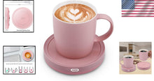 Load image into Gallery viewer, Stylish Coffee Warmer Set: Gravity-Induction Mug with Safety Features - Pink
