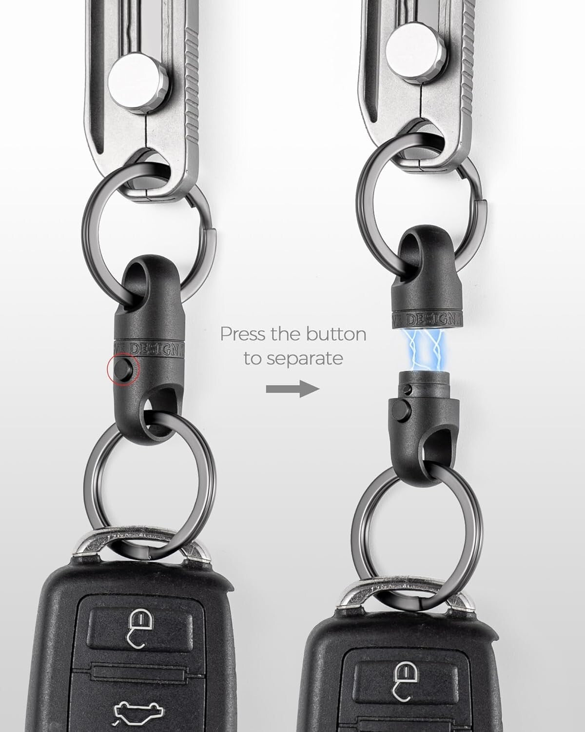 Titanium Magnetic Key Holder with Quick Release & 360° Rotation for Everyday Use