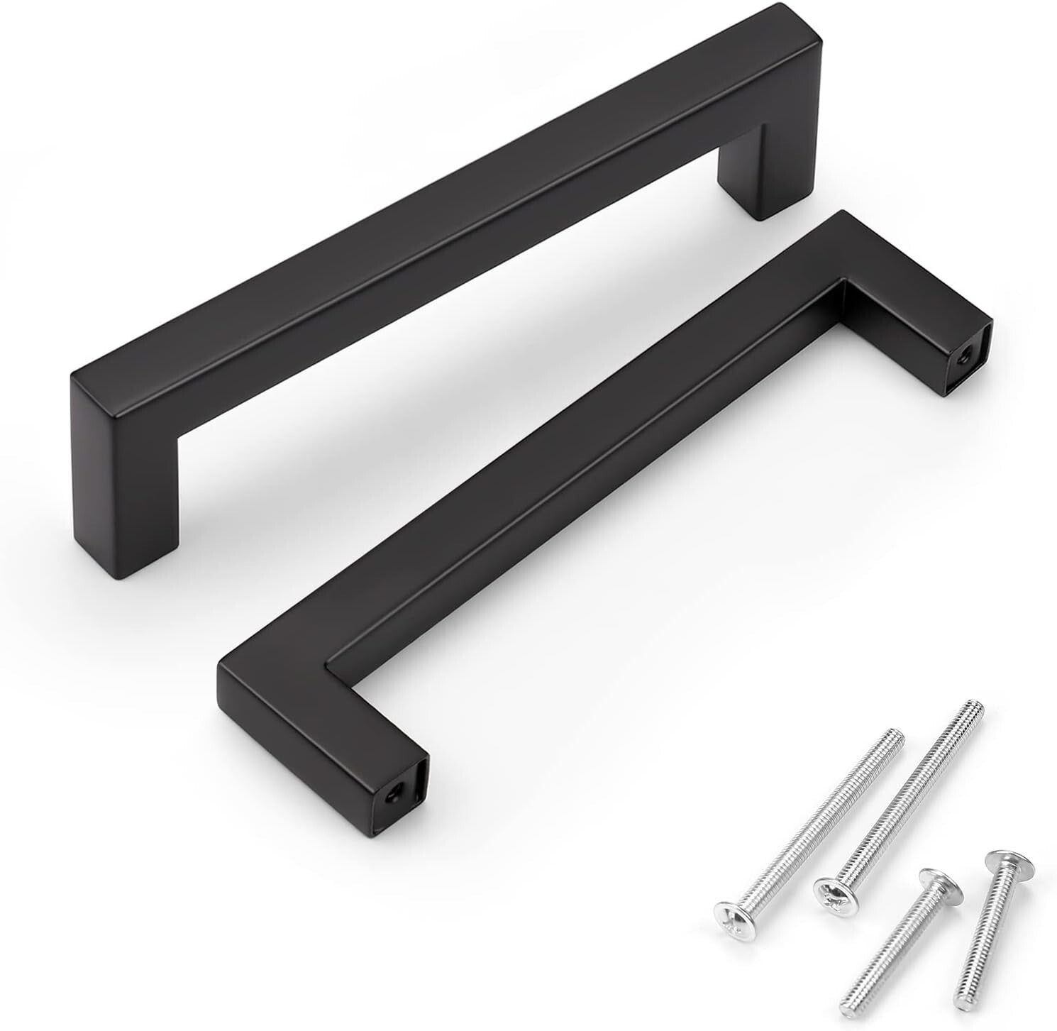 Versatile 5" Black Pull Handles - 30 Heavy-Duty Stainless Steel Cabinet Hardware
