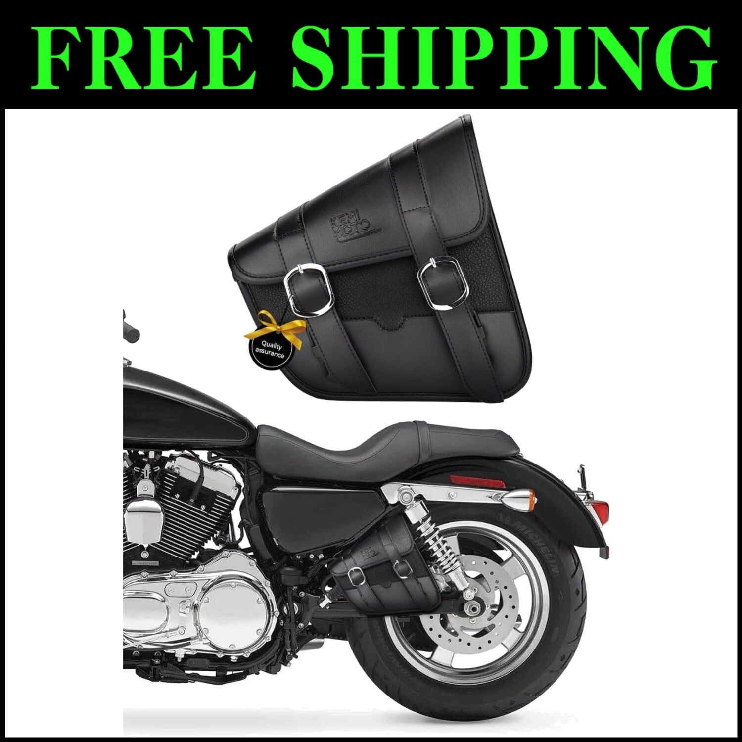 Compact 4L Hard-Shell Motorcycle Swingarm Bag for Sportster and Rebel Models