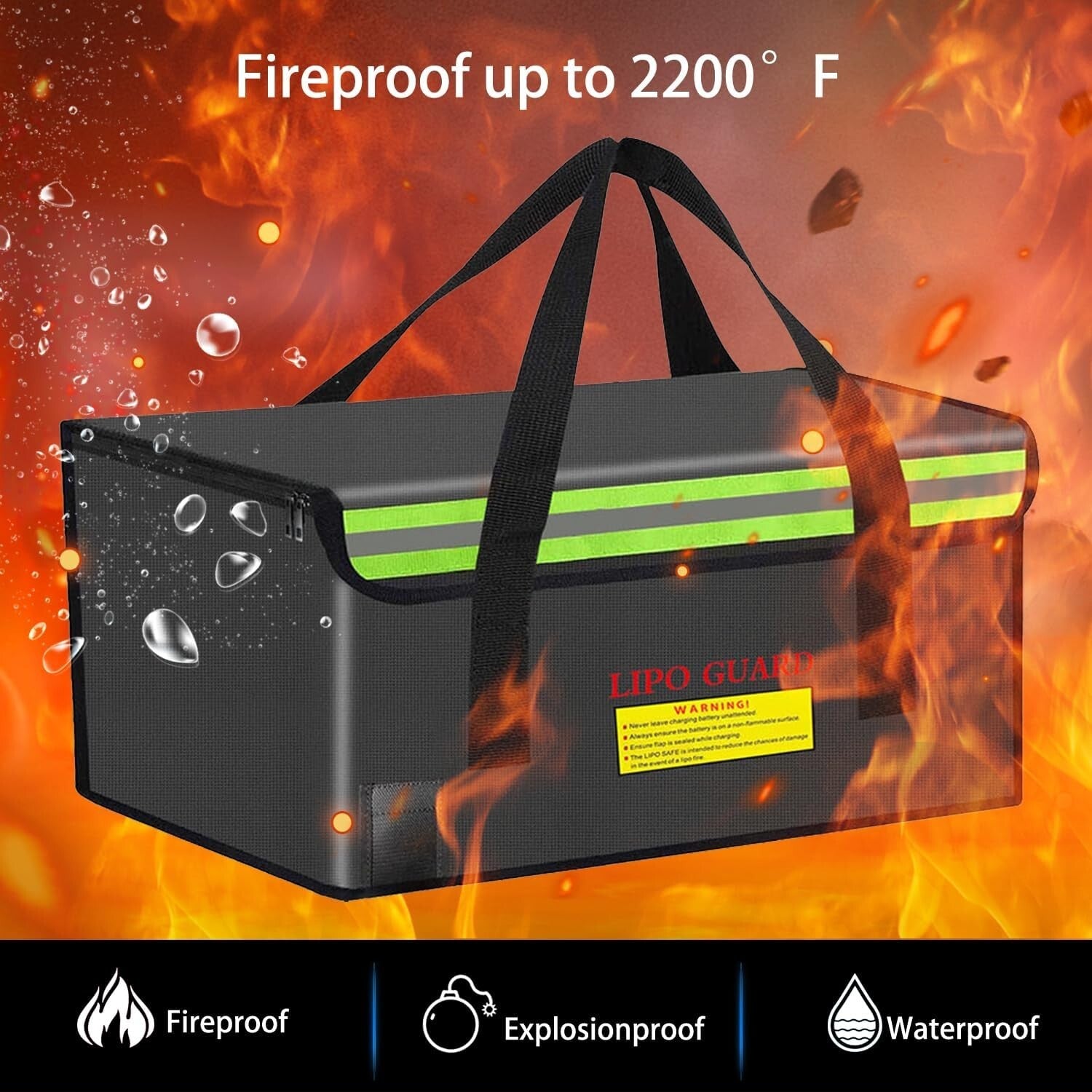 Fireproof Lipo Battery Storage Bag - Large Capacity 500*350*300mm Safe Pouch