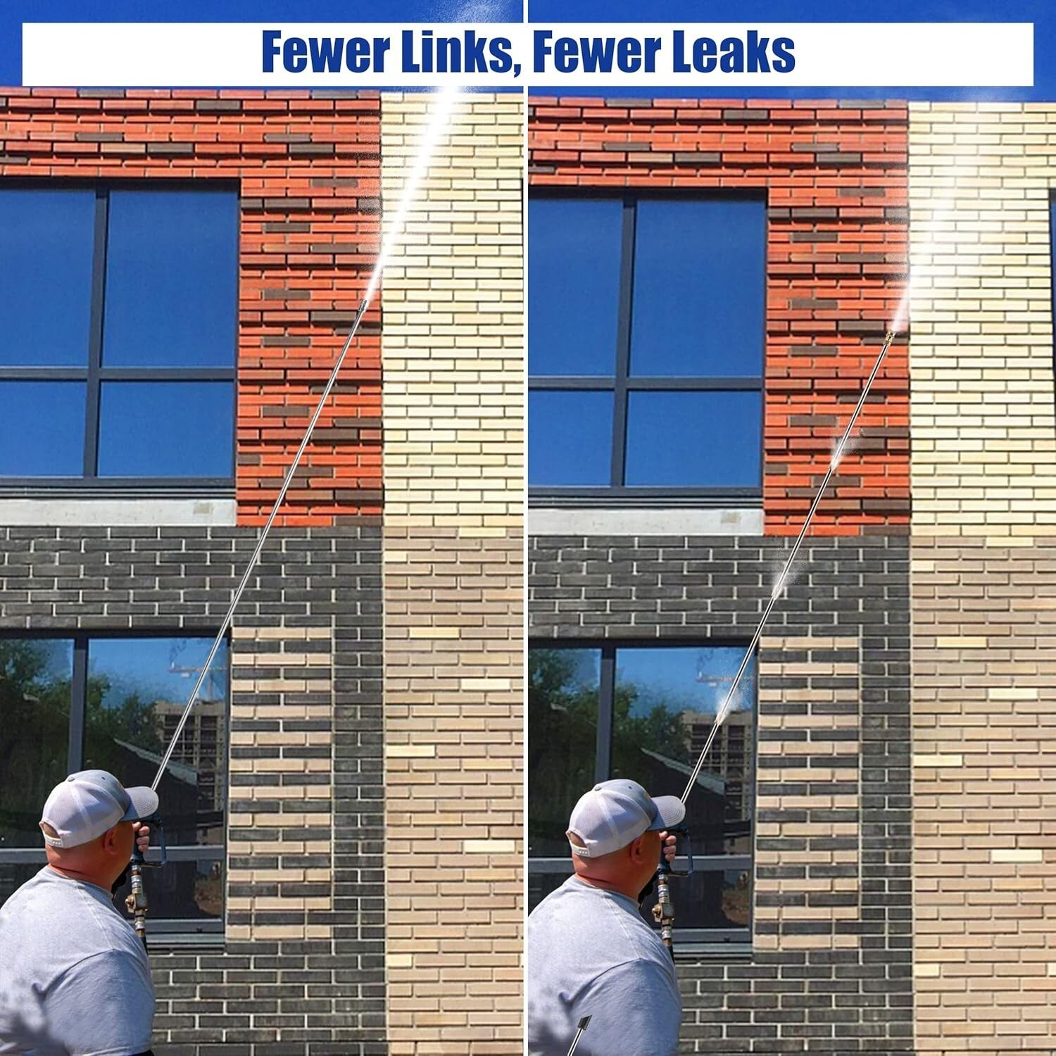 Durable 120" Pressure Washer Extension Wand with Leak-Free Design & Accessories