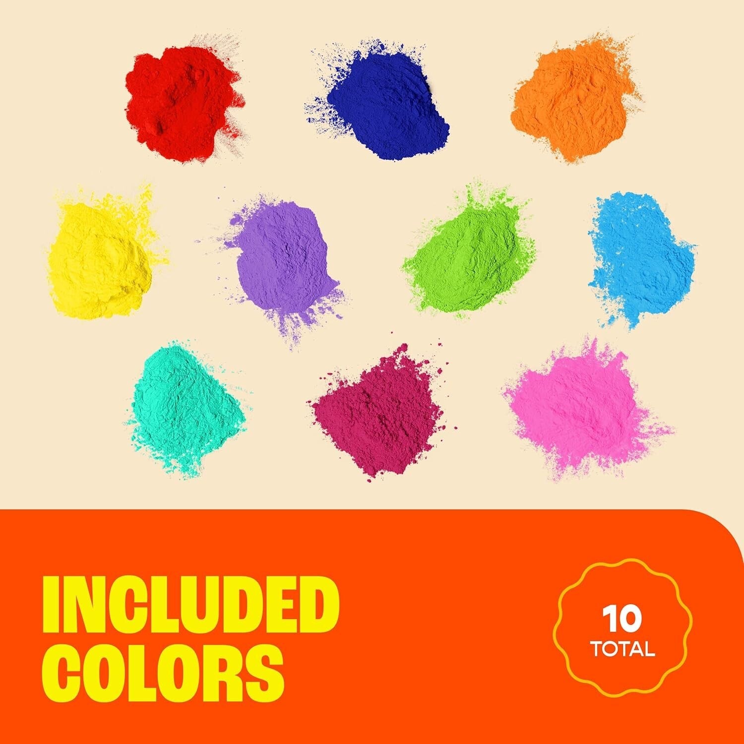 10-Pack 1 lb Non-Toxic Rainbow Color Powder for Vibrant Events and Celebrations