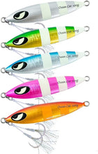 Load image into Gallery viewer, High-Quality Lead Metal Flat Jig with Glow Hooks - Perfect for Saltwater Fishing