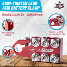 Load image into Gallery viewer, Durable Battery Terminal Clamps - Red &amp; Blue Anode Top Post Set for All Vehicles