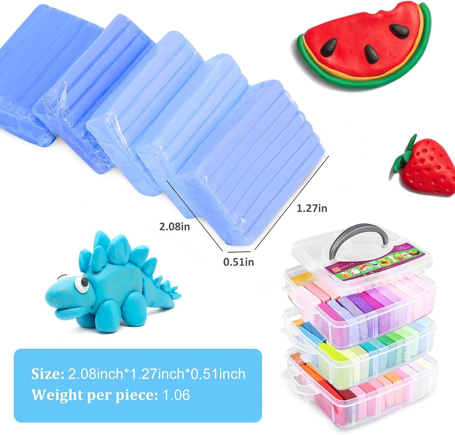 Engaging Polymer Clay Set for Ages 3+ - 72 Colors & Modeling Tools Included