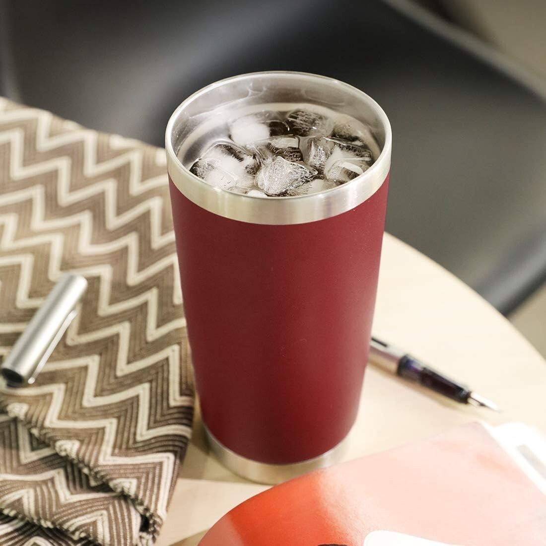 Durable Powder Coated Stainless Steel Tumblers - 20oz, Ideal for Travel