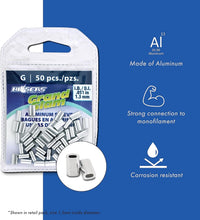 Load image into Gallery viewer, Strong Aluminum Fishing Line Crimps - 500 Pack for Secure Offshore Connections