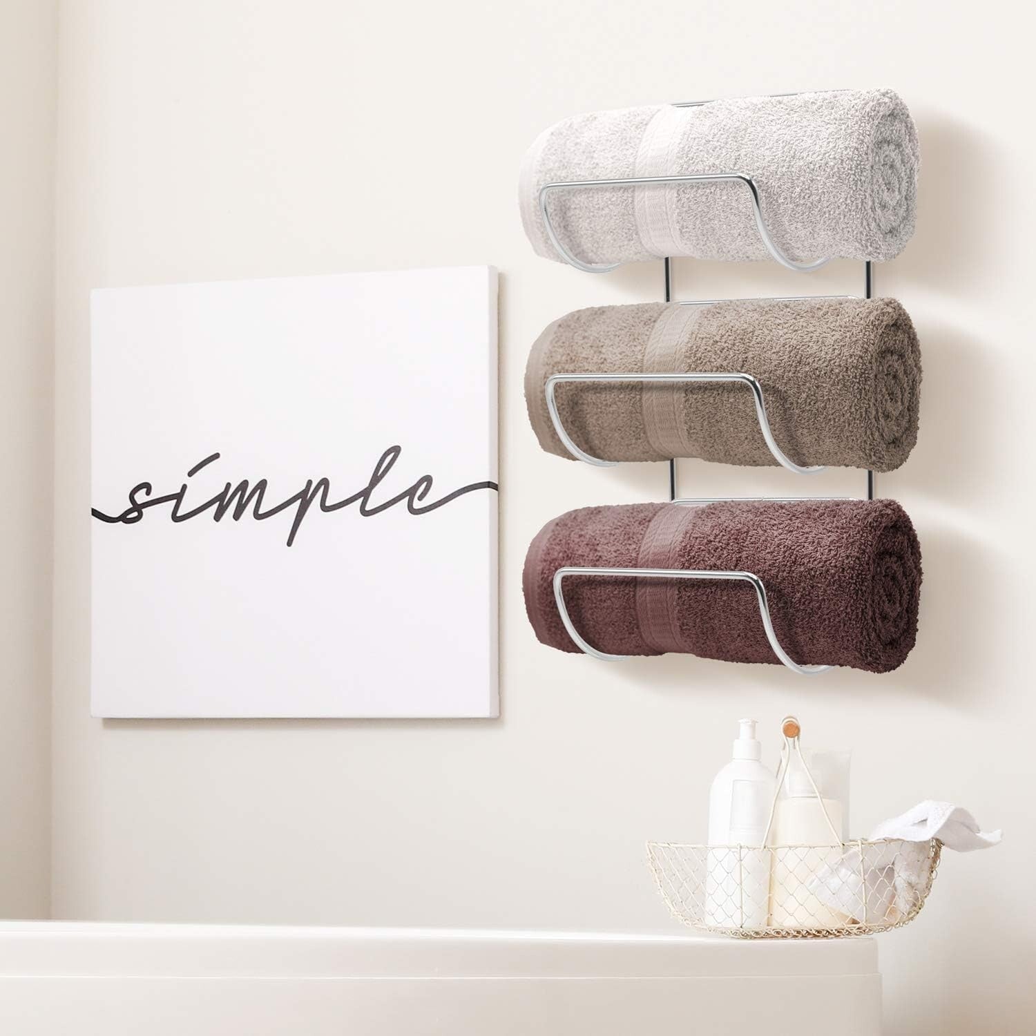 Durable Iron Towel Storage Rack with 12 Curved Shelves for Stylish Bathrooms