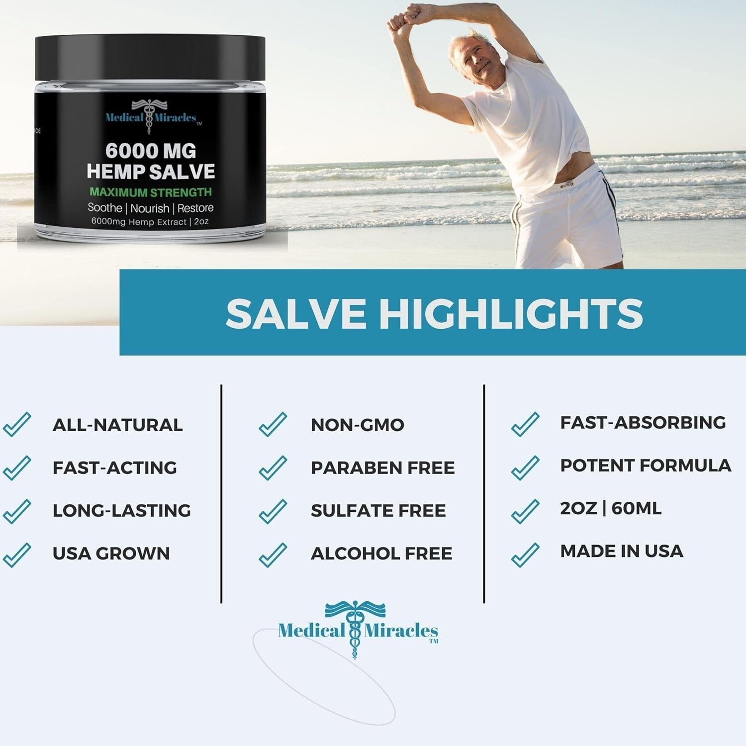 Plant-Based 6000 mg Hemp Healing Salve - Comfort for Pain Relief & Radiant Skin