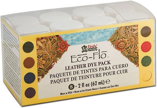Eco-Flo Leather Dye Set - 8 Essential Colors for Artistic Leather Projects