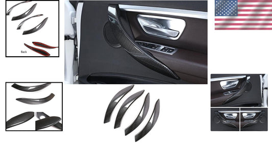 4PCS Carbon Fiber Color Door Handle Covers for BMW 3 & 4 Series - Easy Install