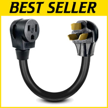 Load image into Gallery viewer, Compact NEMA 10-50P to NEMA 6-50R 50A Adapter Cord - Lightweight &amp; Durable