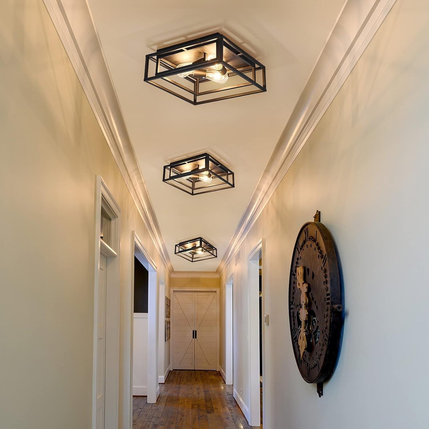 Sleek Modern Flush Mount 3-Light Ceiling Fixture for Dining & Living Spaces