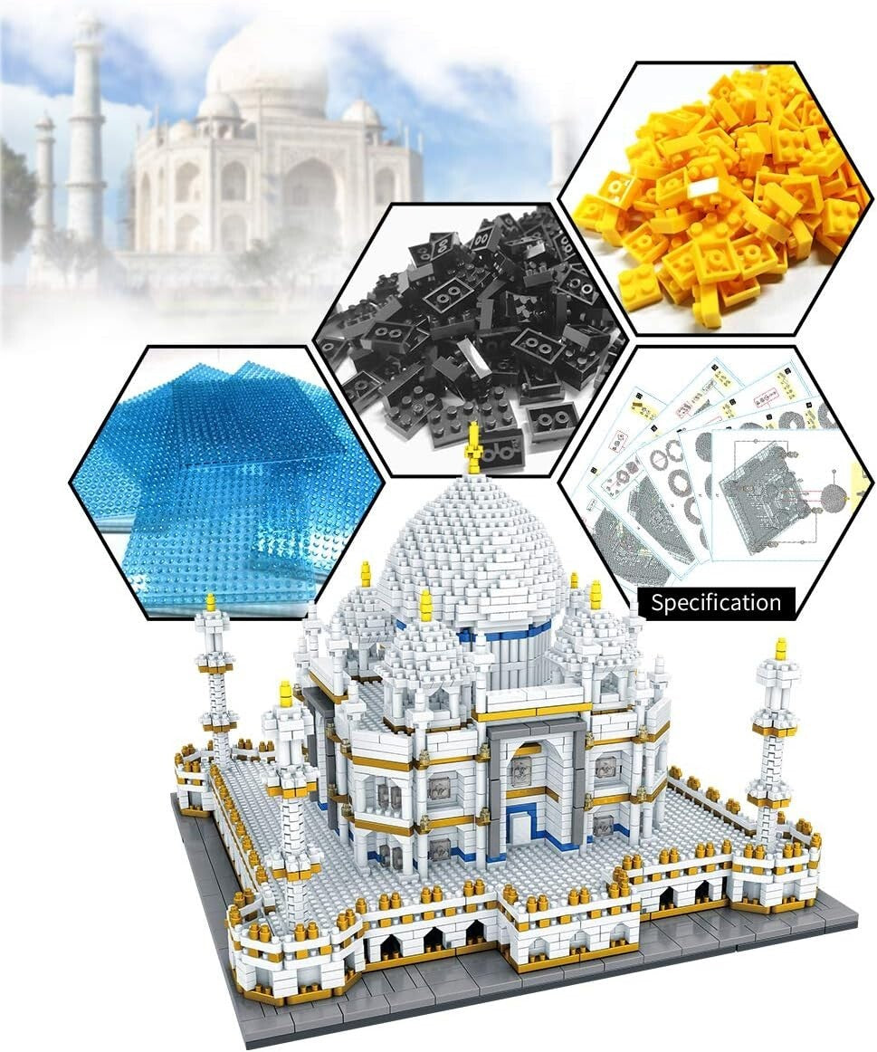 Taj Mahal Building Blocks Kit - Engaging 3950 Piece Gift for Kids & Adults