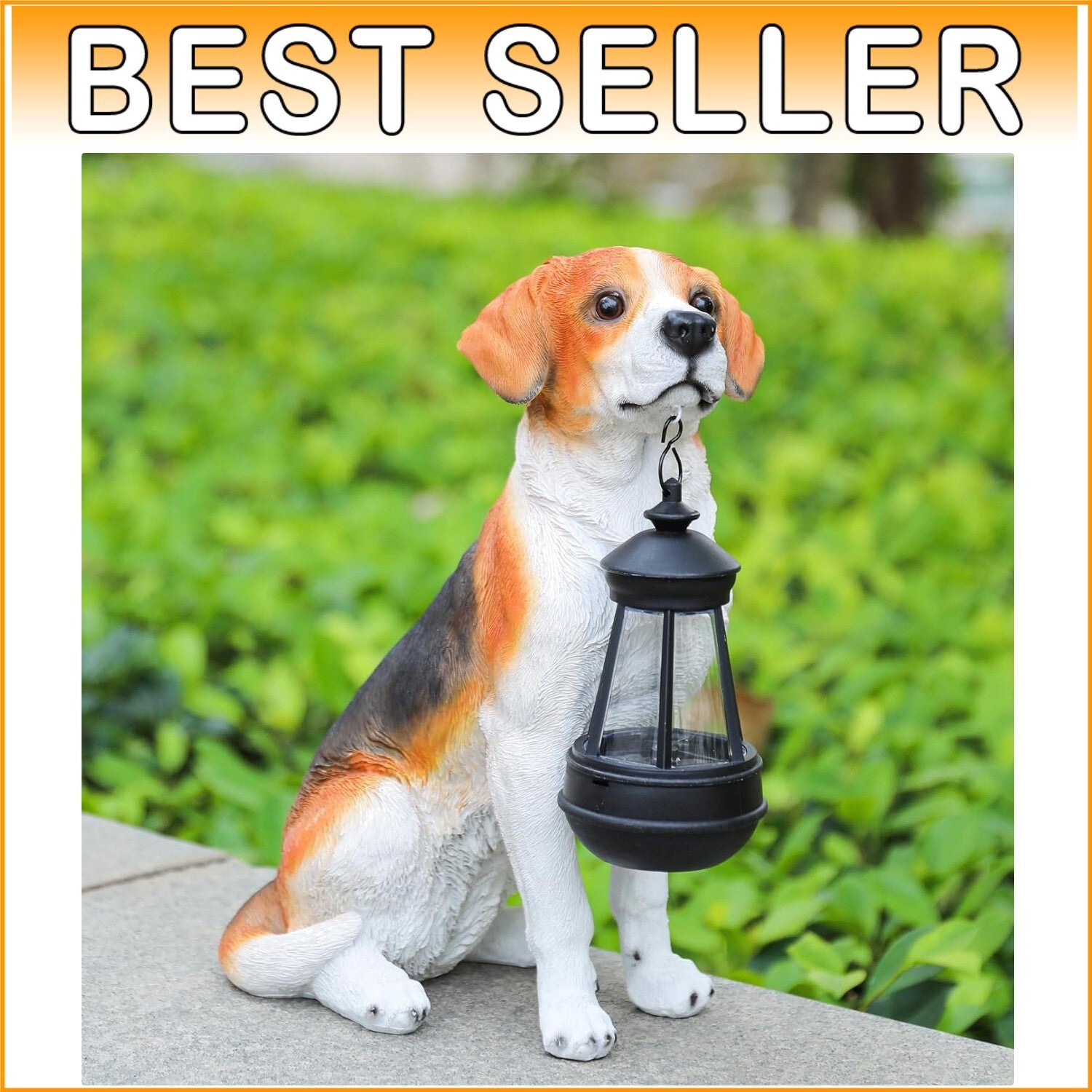 Durable Solar Garden Beagle Statue - Illuminated Outdoor Decor for All Seasons