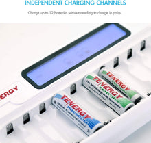 Load image into Gallery viewer, Lightweight 12-Battery Charger for Rechargeable AA/AAA With Easy LCD Monitoring