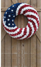 Load image into Gallery viewer, Elegant 18-Inch Indoor/Outdoor Patriotic Wreath - Ideal for Holiday Decoration