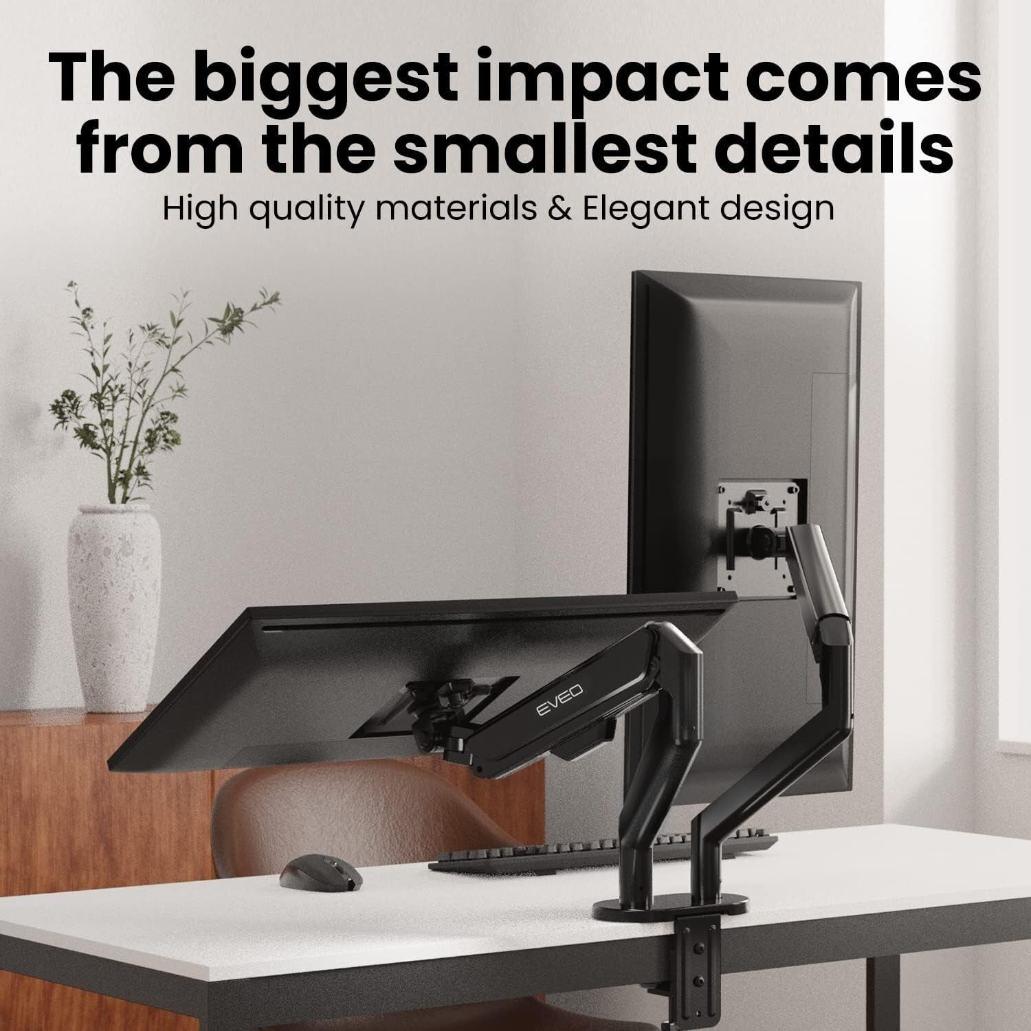 Alloy Steel Dual Monitor Mount with 360° Flexibility - Fits 14" to 35" Displays