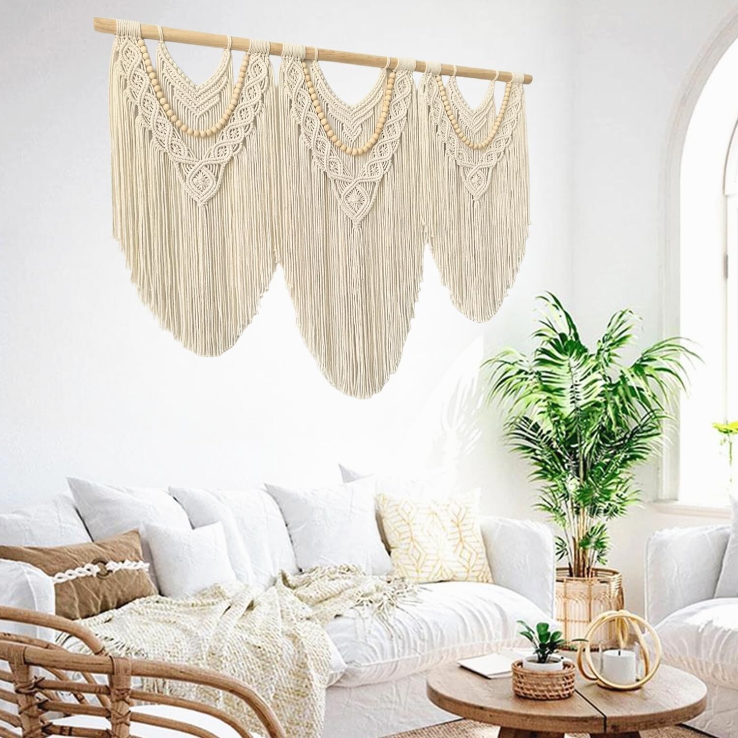 Elegant Large Macrame Tapestry - 43" x 32" Handmade Wall Decor for Any Room