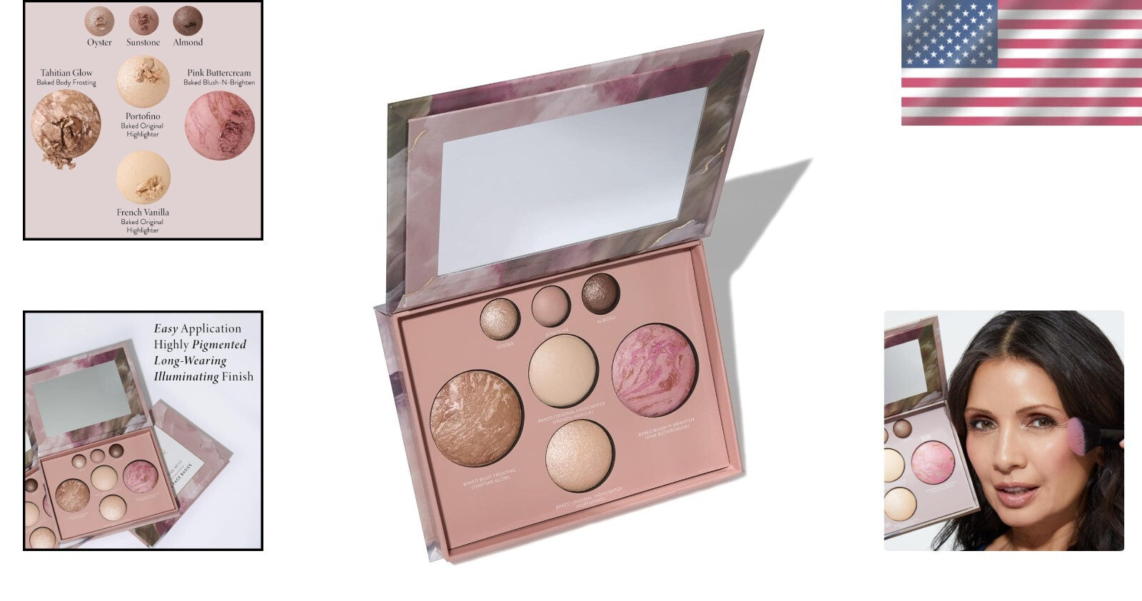 All-in-One Makeup Palette for Travel: Bronzer, Blush, Highlighters & Eyeshadows