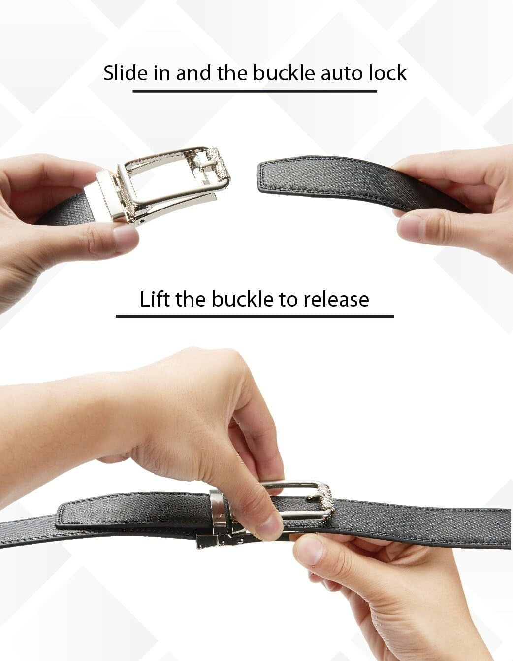 Men's Luxury Leather Ratchet Belt Pack of Two - Adjustable & Scratch Resistant