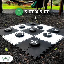 Load image into Gallery viewer, Portable 4ft x 4ft Giant Checkers &amp; Tic Tac Toe Game - Easy-Clean Foam Design