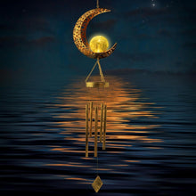 Load image into Gallery viewer, Unique Solar-Powered Moon Wind Chime - Beautiful Outdoor Decor for Any Occasion